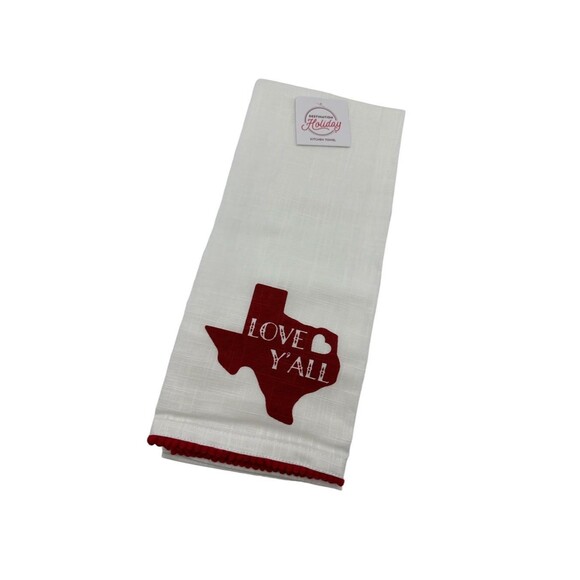H-E-B Destination Holiday Valentine's Texas Love Y'all Kitchen Towel, 16''x26” - Picture 1 of 3